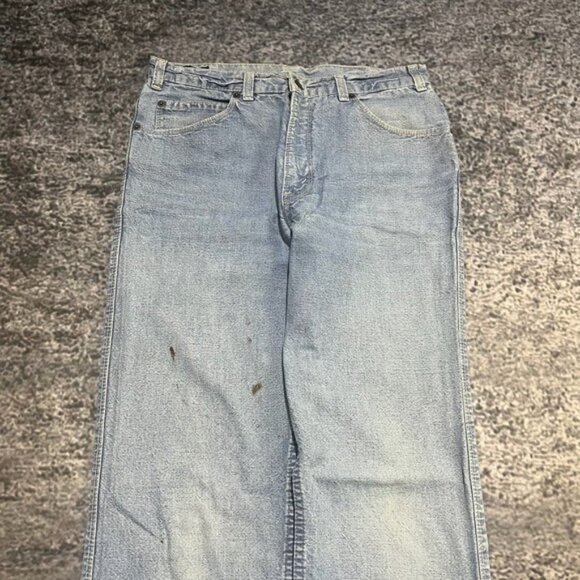 Vintage 70s Levi's Strauss Jeans 31x34 Light Blue Straight Flare Western - Picture 7 of 16